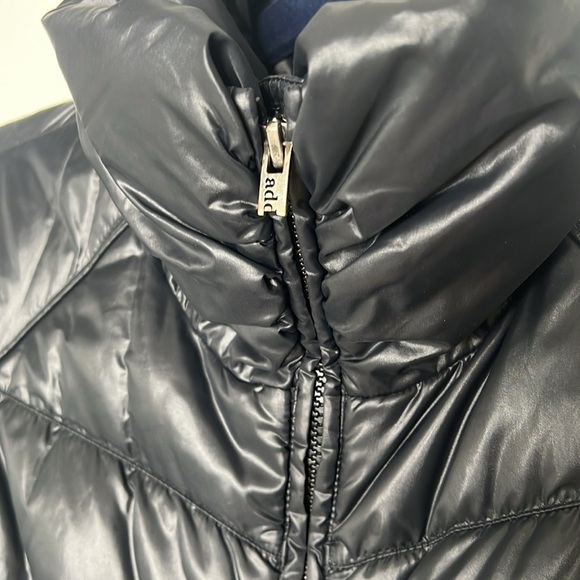 add Down Sz 6 Puffer Zip Belted Black Coat - Picture 8 of 16